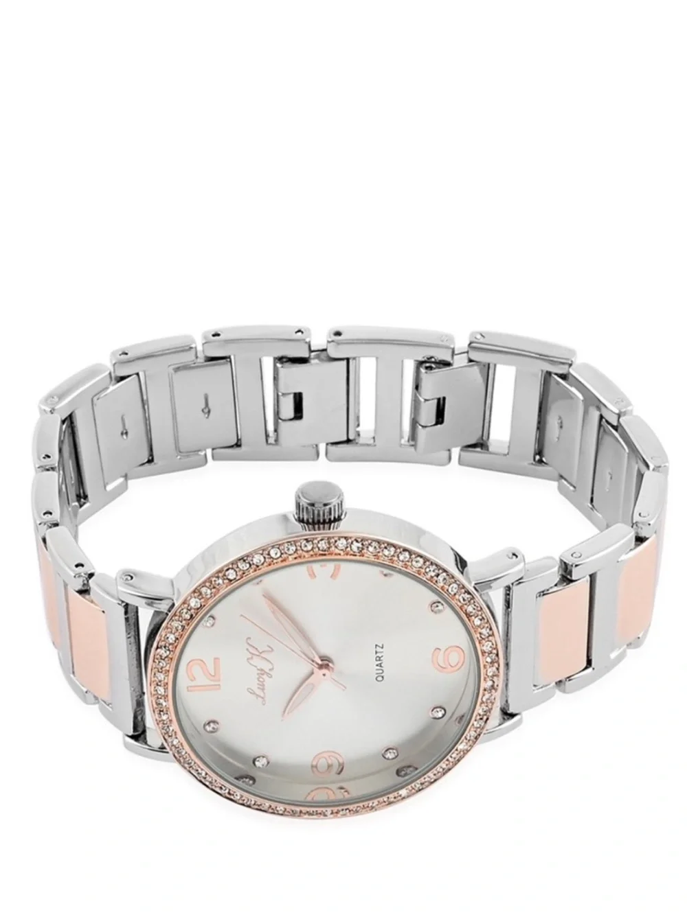 Lucy K Rosetone and Stainless Steel Bracelet Watch